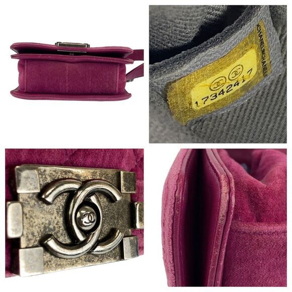 Chanel Mini Boy Chanel Matelasse Pink Gunmetal Hardware Velor Leather Chain - Picture 7 of 7